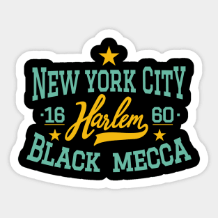 Black Mecca Harlem New York - Harlem Logo - Black Mecca Harlem Shirt Sticker